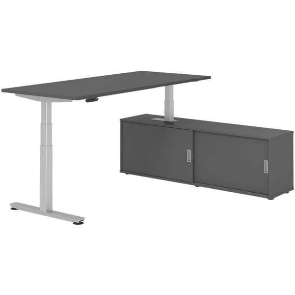 Bureau in hoogte verstelbaar (elektrisch) incl. dressoir »Alicante« 180 cm T-ond