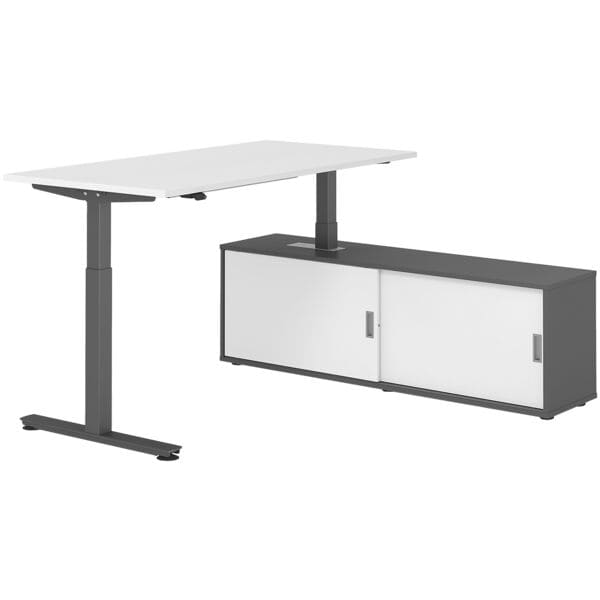 Bureau in hoogte verstelbaar (elektrisch) incl. dressoir »Alicante« 160 cm T-ond