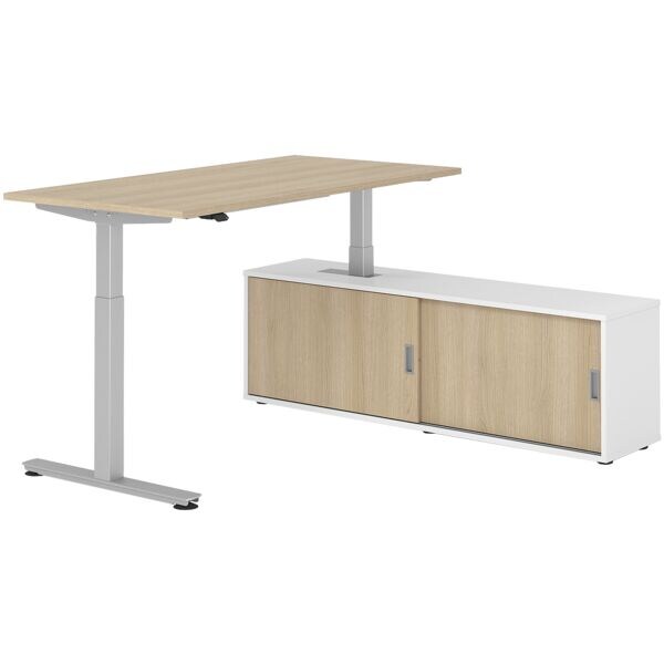 Bureau in hoogte verstelbaar (elektrisch) incl. dressoir »Alicante« 160 cm T-ond