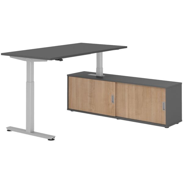 Bureau in hoogte verstelbaar (elektrisch) incl. dressoir »Alicante« 160 cm T-ond