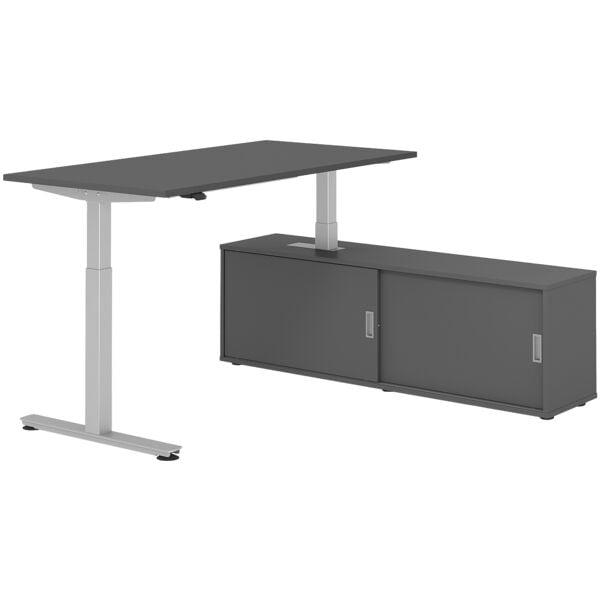 Bureau in hoogte verstelbaar (elektrisch) incl. dressoir »Alicante« 160 cm T-ond