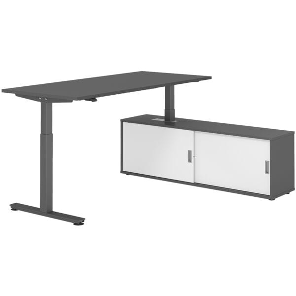 Bureau in hoogte verstelbaar (elektrisch) incl. dressoir »Alicante« 180 cm T-ond