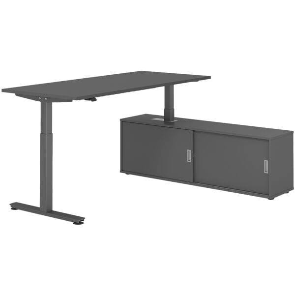 Bureau in hoogte verstelbaar (elektrisch) incl. dressoir »Alicante« 180 cm T-ond