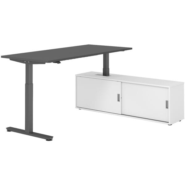 Bureau in hoogte verstelbaar (elektrisch) incl. dressoir »Alicante« 180 cm T-ond