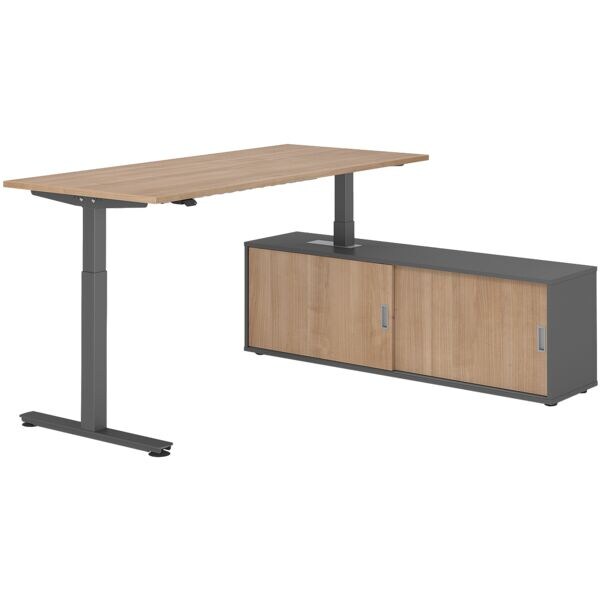 Bureau in hoogte verstelbaar (elektrisch) incl. dressoir »Alicante« 180 cm T-ond