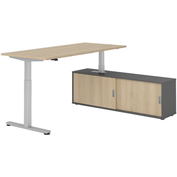 Bureau in hoogte verstelbaar (elektrisch) incl. dressoir »Alicante« 180 cm T-ond