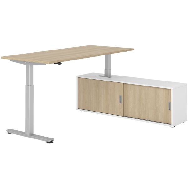 Bureau in hoogte verstelbaar (elektrisch) incl. dressoir »Alicante« 180 cm T-ond