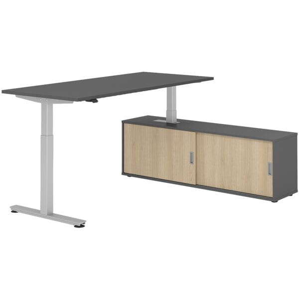 Bureau in hoogte verstelbaar (elektrisch) incl. dressoir »Alicante« 180 cm T-ond