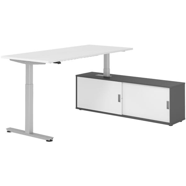 Bureau in hoogte verstelbaar (elektrisch) incl. dressoir »Alicante« 180 cm T-ond