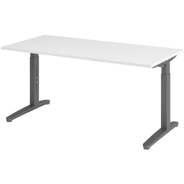 Bureau in hoogte verstelbaar (handmatig) »Alicante« 160 cm onderstel grafietkleu
