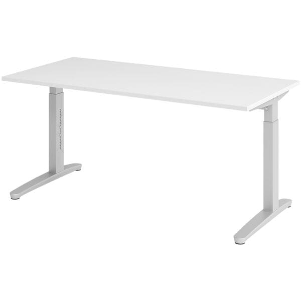 Bureau in hoogte verstelbaar (handmatig) »Alicante« 160 cm onderstel zilverkleur