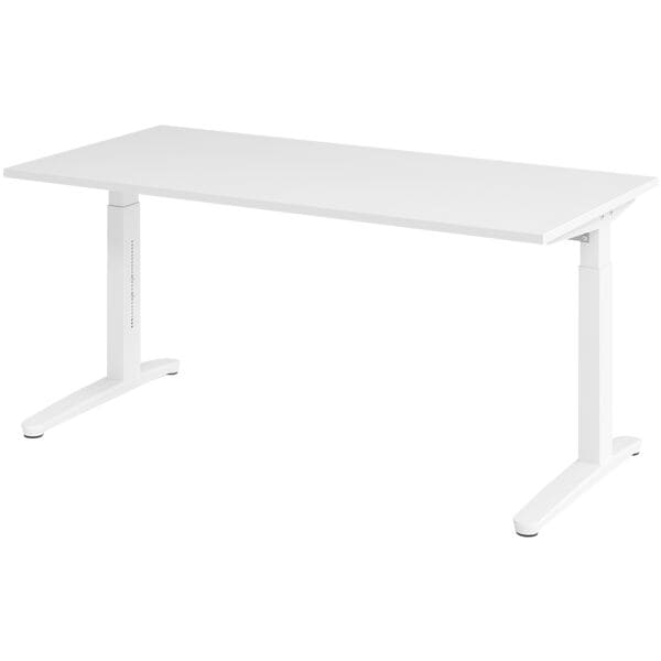 Bureau in hoogte verstelbaar (handmatig) »Alicante« 160 cm onderstel wit slede w
