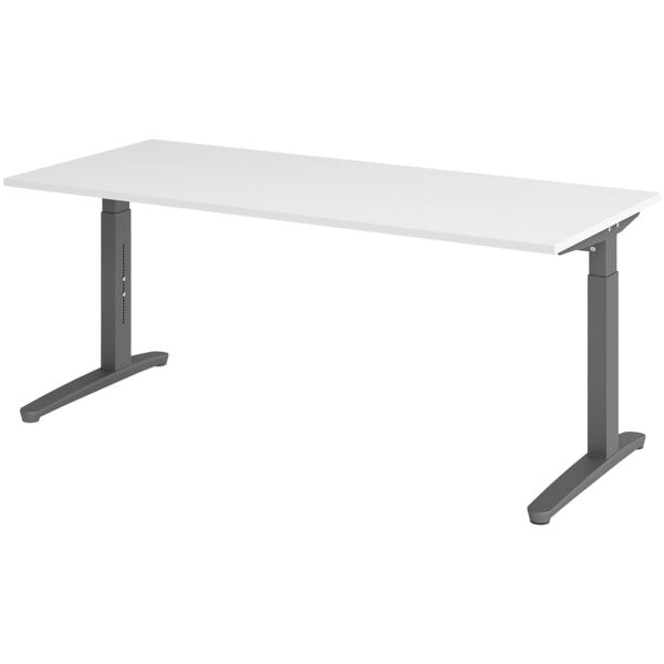 Bureau in hoogte verstelbaar (handmatig) »Alicante« 180 cm onderstel grafietkleu
