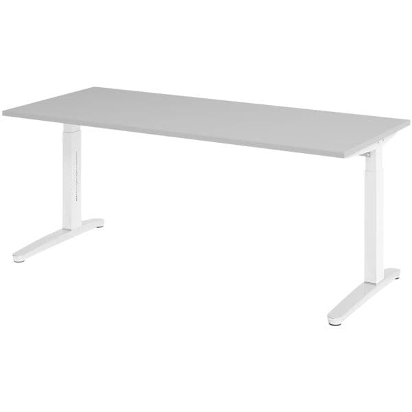 Bureau in hoogte verstelbaar (handmatig) »Alicante« 180 cm onderstel wit gepolij
