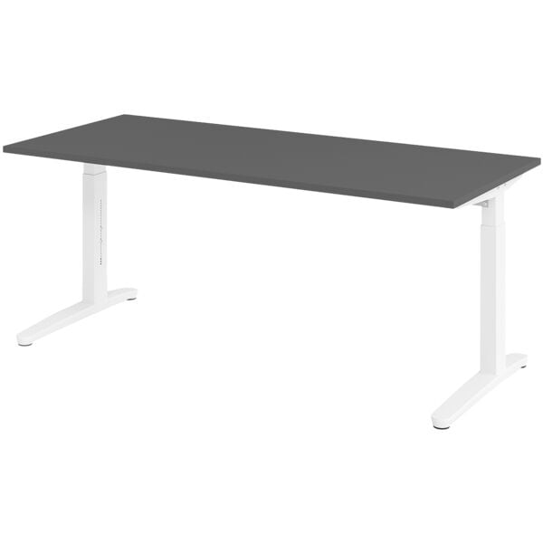 Bureau in hoogte verstelbaar (handmatig) »Alicante« 180 cm onderstel wit, slede