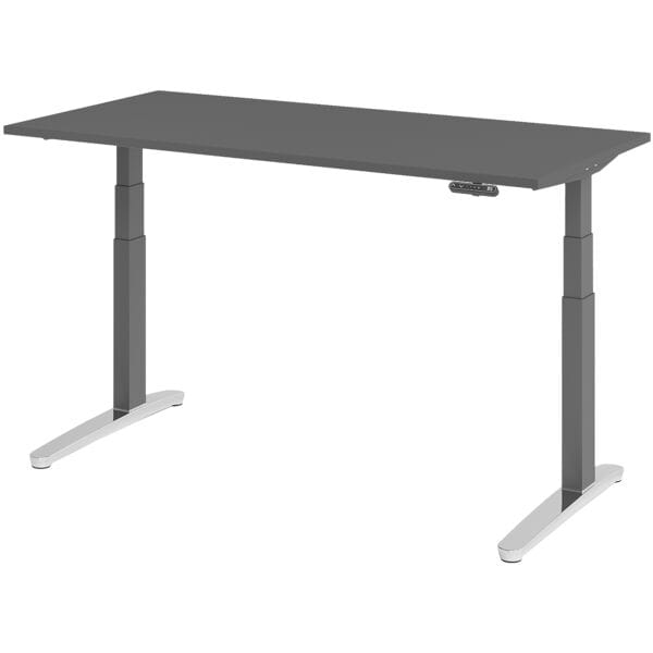 In hoogte verstelbaar bureau (elektrisch) »Alicante« 160 cm onderstel grafietkle