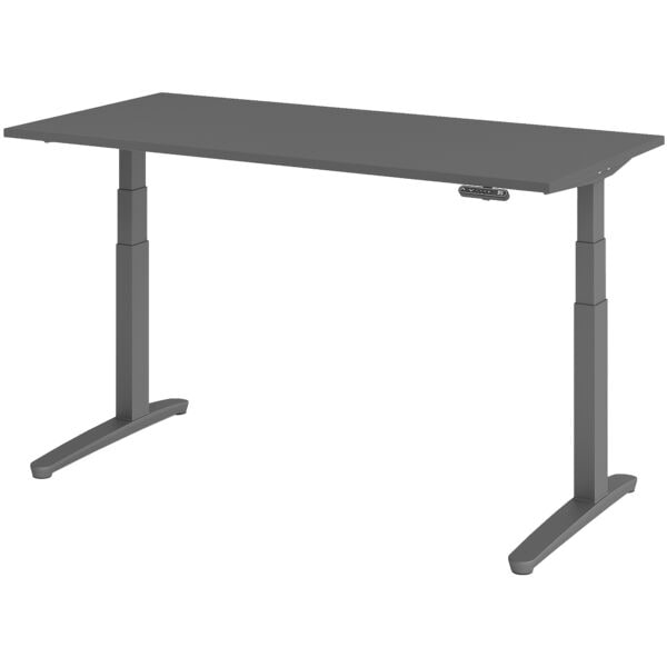 Bureau in hoogte verstelbaar (elektrisch) »Alicante« 160 cm onderstel grafietkle