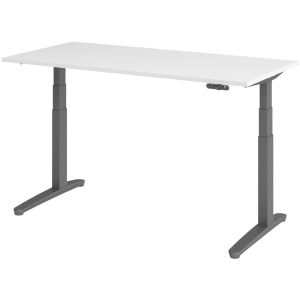 Bureau in hoogte verstelbaar (elektrisch) »Alicante« 160 cm onderstel grafietkle