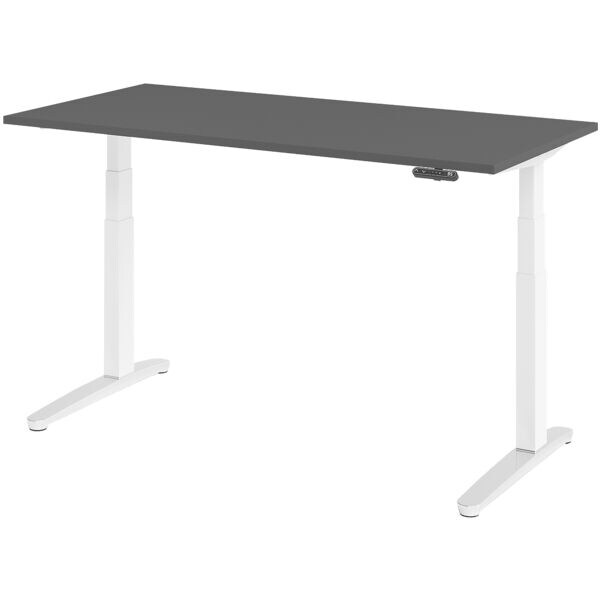 Elektrisch in hoogte verstelbaar bureau »Alicante« 160 cm onderstel wit gepolijs