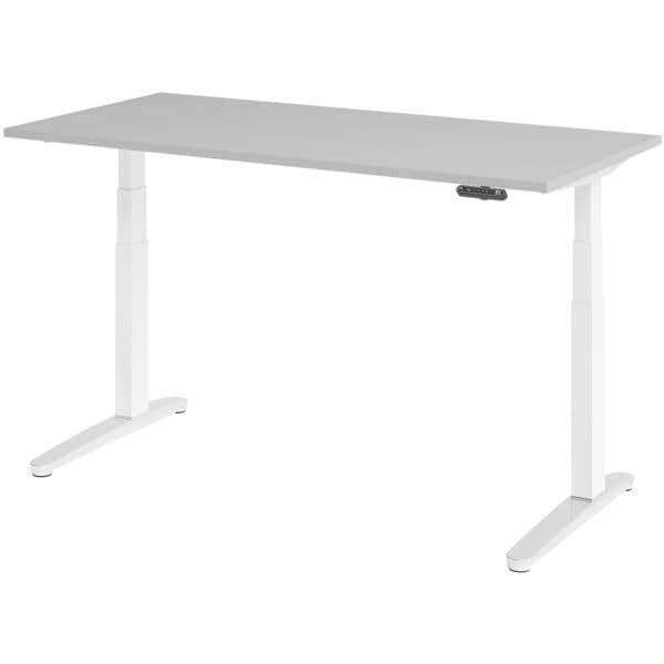 Elektrisch in hoogte verstelbaar bureau »Alicante« 160 cm onderstel wit gepolijs