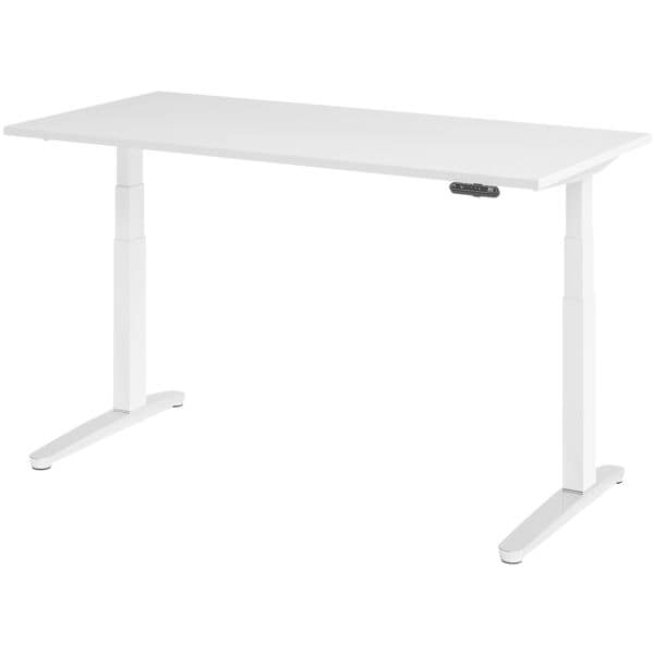 Elektrisch in hoogte verstelbaar bureau »Alicante« 160 cm onderstel wit gepolijs