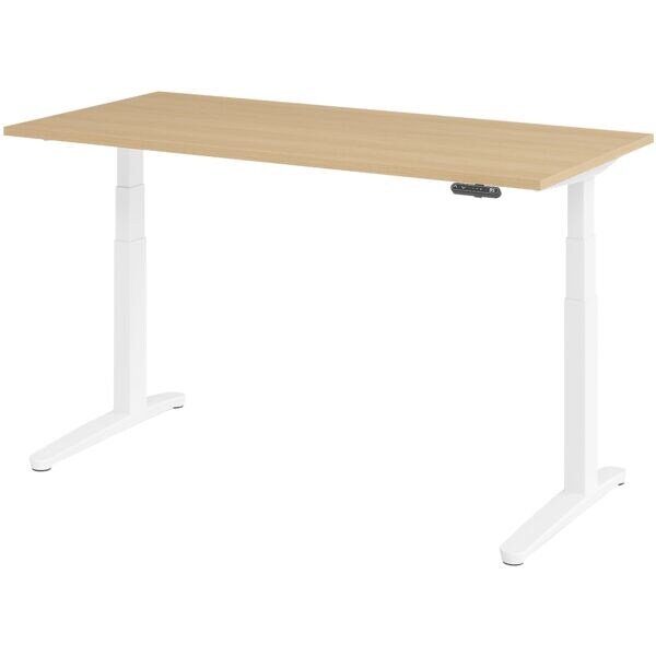 In hoogte verstelbaar bureau (elektrisch) »Alicante« 160 cm onderstel wit slede