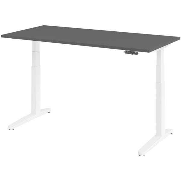 In hoogte verstelbaar bureau (elektrisch) »Alicante« 160 cm onderstel wit slede
