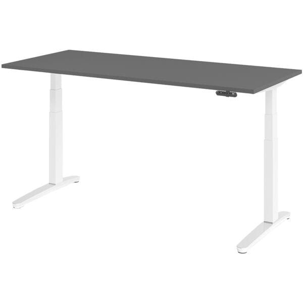 Elektrisch in hoogte verstelbaar bureau »Alicante« 180 cm onderstel wit gepolijs