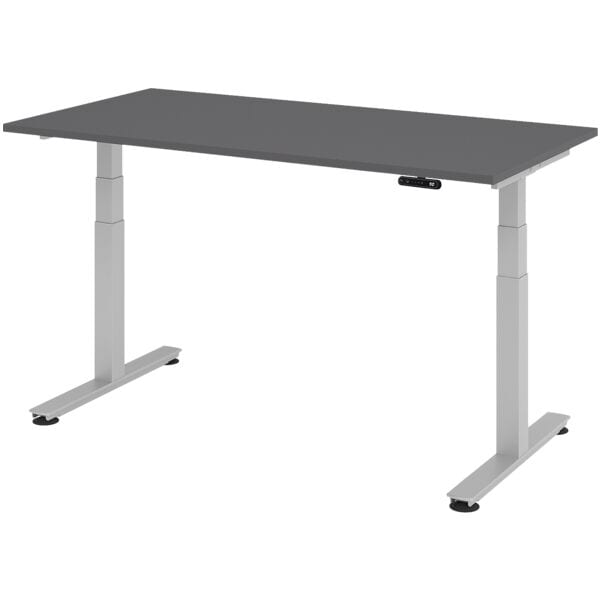 Elektrisch in hoogte verstelbaar bureau »Alicante« 160 cm zilverkleurig onderste