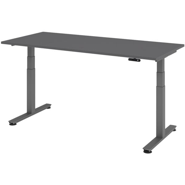 In hoogte verstelbaar bureau (elektrisch) »Alicante« 180 cm onderstel grafietkle