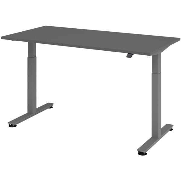 In hoogte verstelbaar bureau (elektrisch) »Alicante« 160 cm onderstel grafietkle