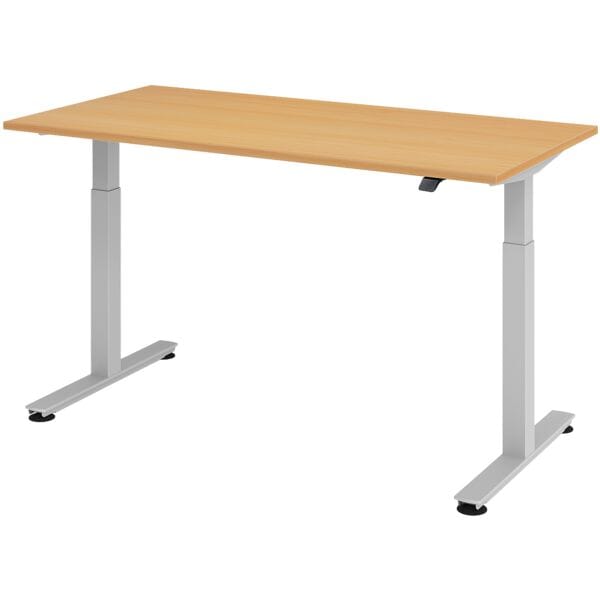 In hoogte verstelbaar bureau (elektrisch) »Alicante« 160 cm onderstel zilverkleu