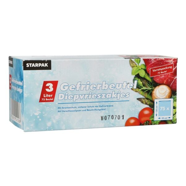 Diepvrieszakjes 3 L 75 stuks