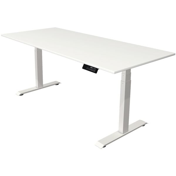 Elektrisch in hoogte verstelbaar bureau »Oxford« 160 cm onderstel wit