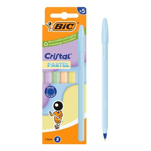 Balpennen »Cristal Pastell« 5 stuks