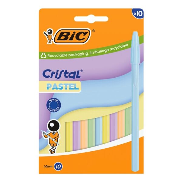 Balpennen »Cristal Pastell« 10 stuks