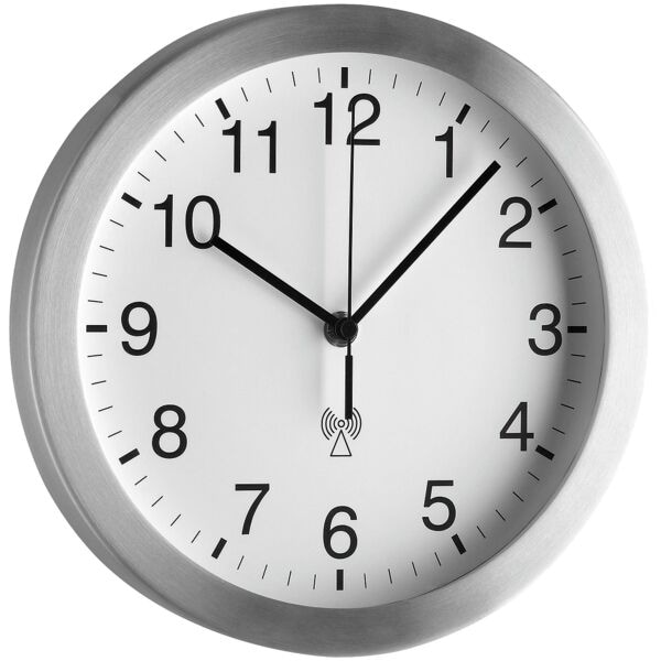 Radiografische wandklok aluminium Ø 25 cm