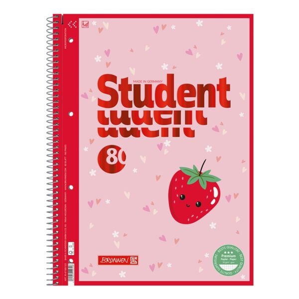 Collegeblok A4 »Student Fruity Love« 80 bladen geruit