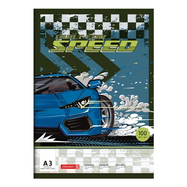 Tekenenblok A3 »Fast Wheels« 20 bladen