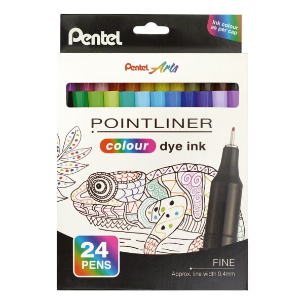 Fineliner-set »Pointliner Colour Dye Ink« 24 stuks