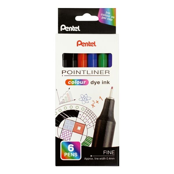 Fineliner-set »Pointliner Colour Dye Ink« 6 stuks