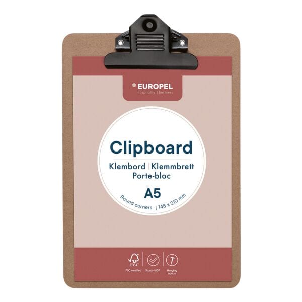 Klembord A5 hout/metaal bruin 1 stuk