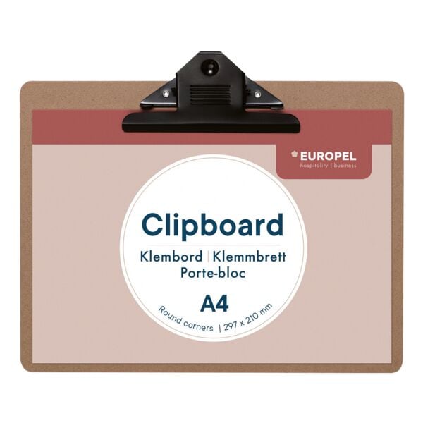 Klembord A4 hout/metaal bruin 1 stuk