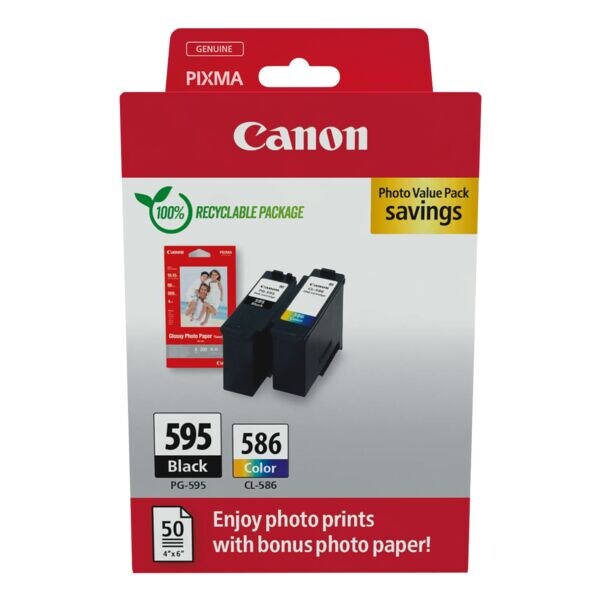 Inktpatroonset met fotopapier »PG-595/CL-586« zwart / 3 kleuren