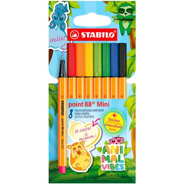 Fineliner-set »point 88 Mini - Animal Vibes« 8 stuks
