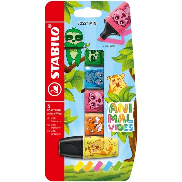 Markeerstiften »BOSS MINI - Animal Vibes« 5 stuks