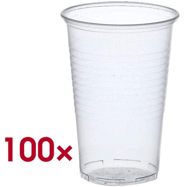 Pak met 100 wegwerp bekers 0,2 l transparant