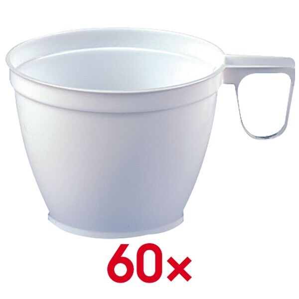 60 wegwerp kopjes 180 ml wit