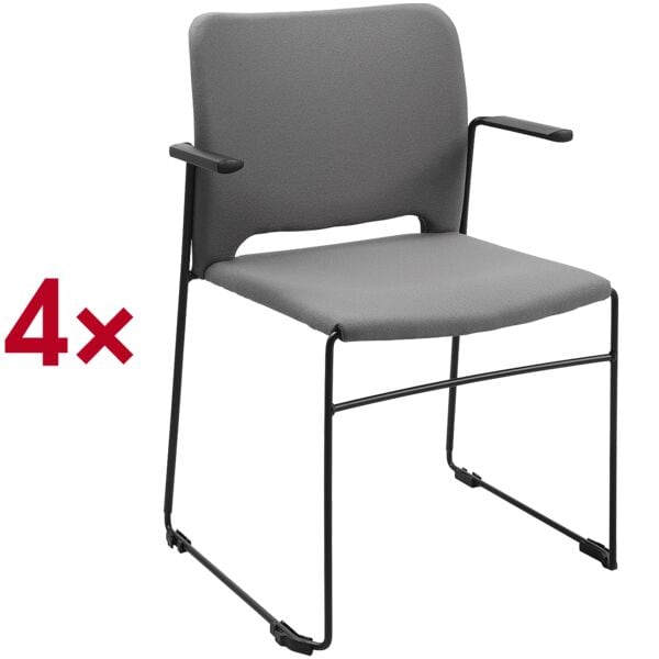 Bezoekersstoel met armleuningen »Visit Lite« stoffen bekleding 4 stuks