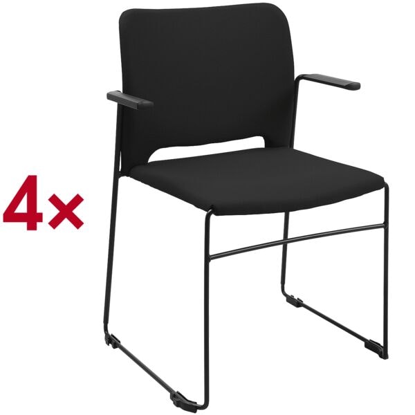 Bezoekersstoel met armleuningen »Visit Lite« stoffen bekleding 4 stuks